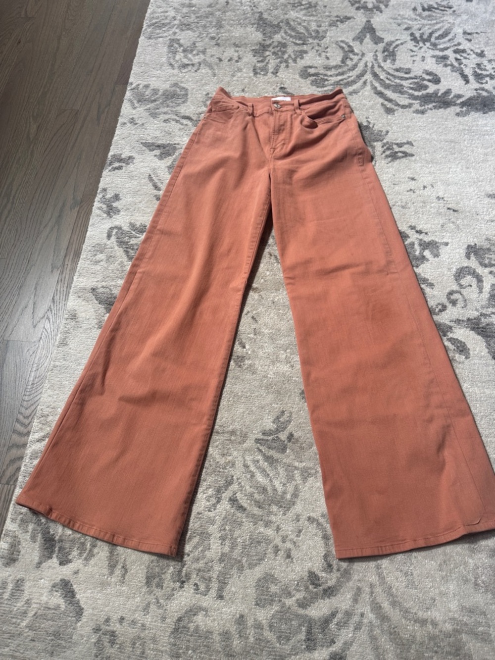 Frame Denim Le Palazzo 29 Terra Cotta High Waist Wide Leg Pants